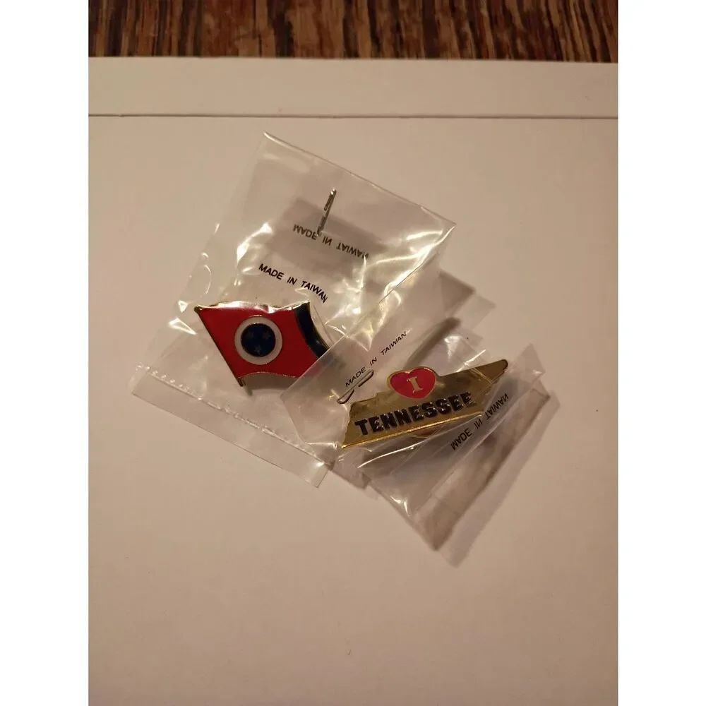 Tennessee State Pin Lot Enamel Hat Lapel Pins Souvenir Set 2pc NEW